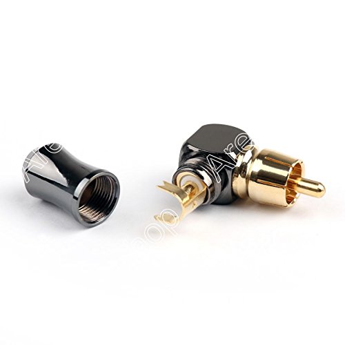 Adaptador conector RCA ángulo recto macho 6.35mm miniatura 4