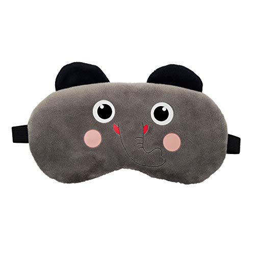 Image of Jenna Fabric Cute Sleeping Eye Shade Mask Cover For Insomnia, Meditation, Puffy Eyes And Dark Circles Velvet Ele Grey