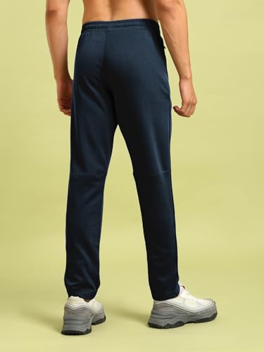 Image of TECHNOSPORT Men Solid Slim Fit Sports Trackpants with ELASTO Plus Track Pants for Men Gym Polyester