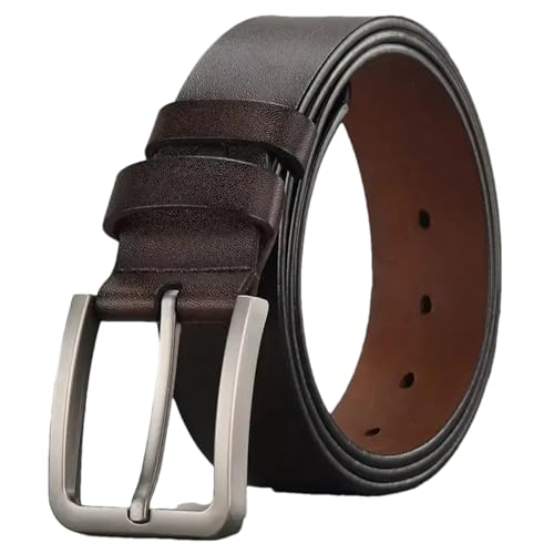 Men Genuine Leather Belts Alloy Pin Buckle Adult Jeans Business Casual Male Waist