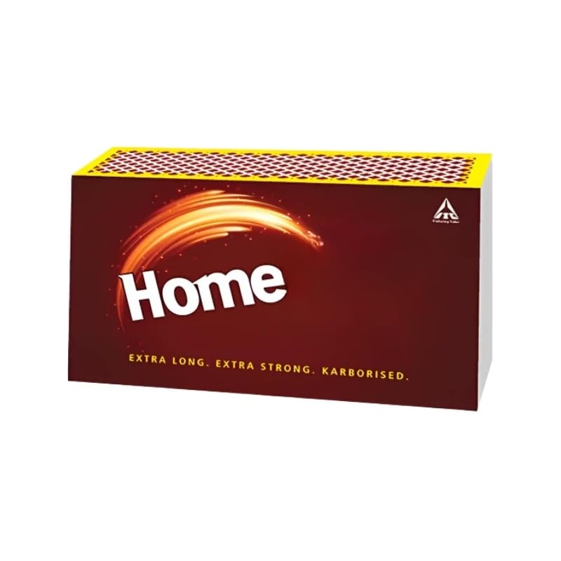 Image of HomeLights Medium Size Match Box (Pack of 5 X 4 Matchboxes) Karborised 100 Match Sticks for Kitchen, Pooja & Craft | Extra Long, Extra Strong Matchsticks