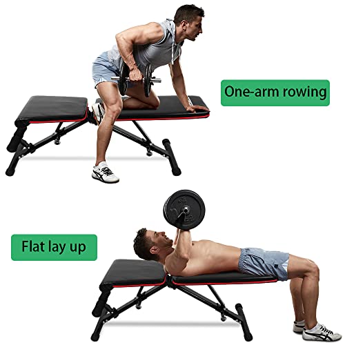 Onetwofit Adjustable Weight Bench, Exercise Workout Bench For Home Gym Work Out, Foldable Lifting Benches With 7 Adjust Angles To Incline Decline Flat Abdominal Arm Strength Training Exercise #TOP3