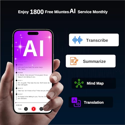 Image of FoCase Note AI Voice Recorder, Transcribe, Summarize & Translation with AI, APP Control, 64GB Storage, Support 112 Languages, Ultra-Slim Magnetic Dictaphone Note Taker for Calls, Lectures and Meetings