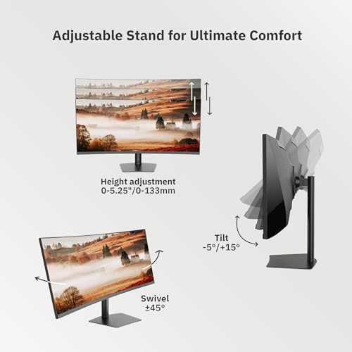 Image of CODi 34 inch Ultrawide Curved Monitor with USB-C Docking | WQHD Display, 100Hz, 90W Power Delivery, HDMI, DisplayPort, USB-A /C, Ethernet
