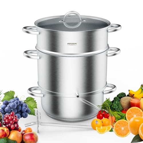 ROVSUN 8.5 Quart Juice Steamer Stainless Steel, Extractor Fruit Vegetables Juicer Steamer Pot...