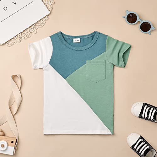 Baby Boy Clothes Toddler Boy Summer Outfits Short Sleeve Patchwork T-Shirt & Shorts Boy Clothes Set 12 Months-4T4
