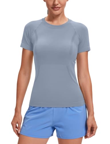 Image of MathCat Seamless Short Sleeve Workout Tops for Women