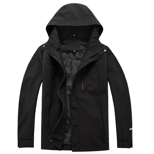 Ynport Crefreak Trench Coat d’extérieur Imperméable léger pour Hommes Veste de Pluie Veste à Capuche de Trekking Coupe-vent pour la Randonnée et les...
