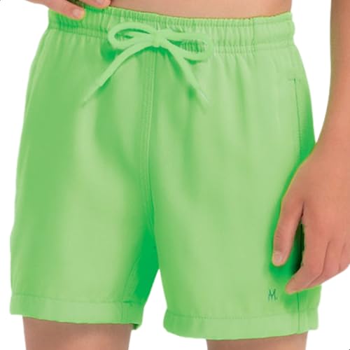 MASH INFANTIL Short Masculino Praia Cores Neon Proteção UV 30+ Cordão Ajustável com Bolsos Funcionais, Verde Neon, G
