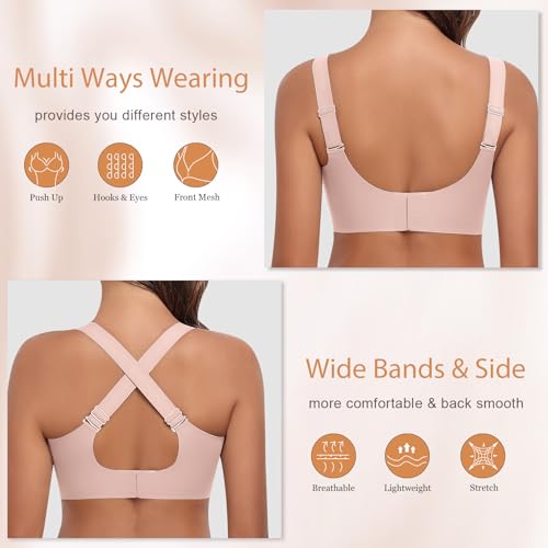 Image of Ganado Seamless Wireless Bras for Women No Underwire Bras Supportive Bralette Padded Comfort T Shirt Bra