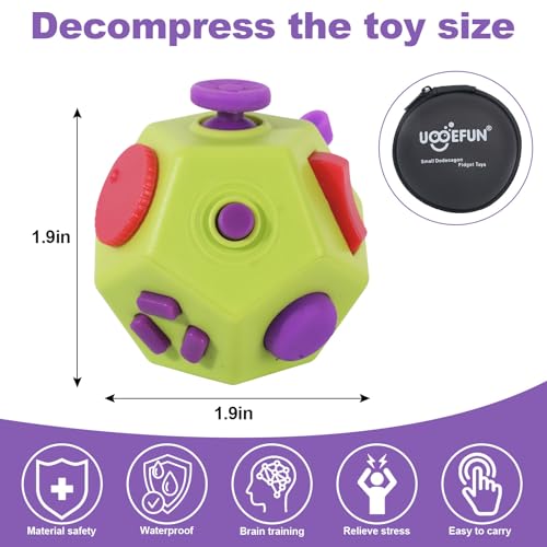 Image of UOOEFUN Mini Finger Cube Toys, Cool Fidget Toys for Kids Adults with Anxiety ADHD Autism and Relief Stress (Green)