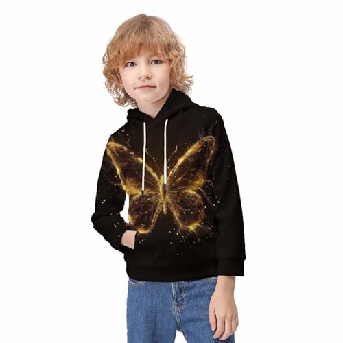 Imprimé 3D garçon hoodie pull papillon original et confortable