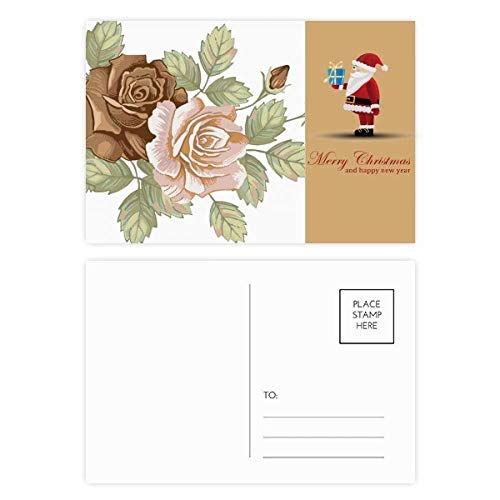 Cartes de Noël roses blanches aux motifs de feuilles pour décorer vos tables de fête