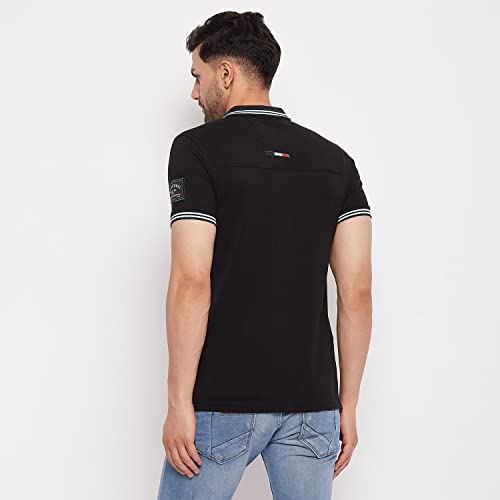 Image of Duke Stardust Men Polo Neck Half Sleeve Cotton T-Shirt (LF5855 Black XXL)