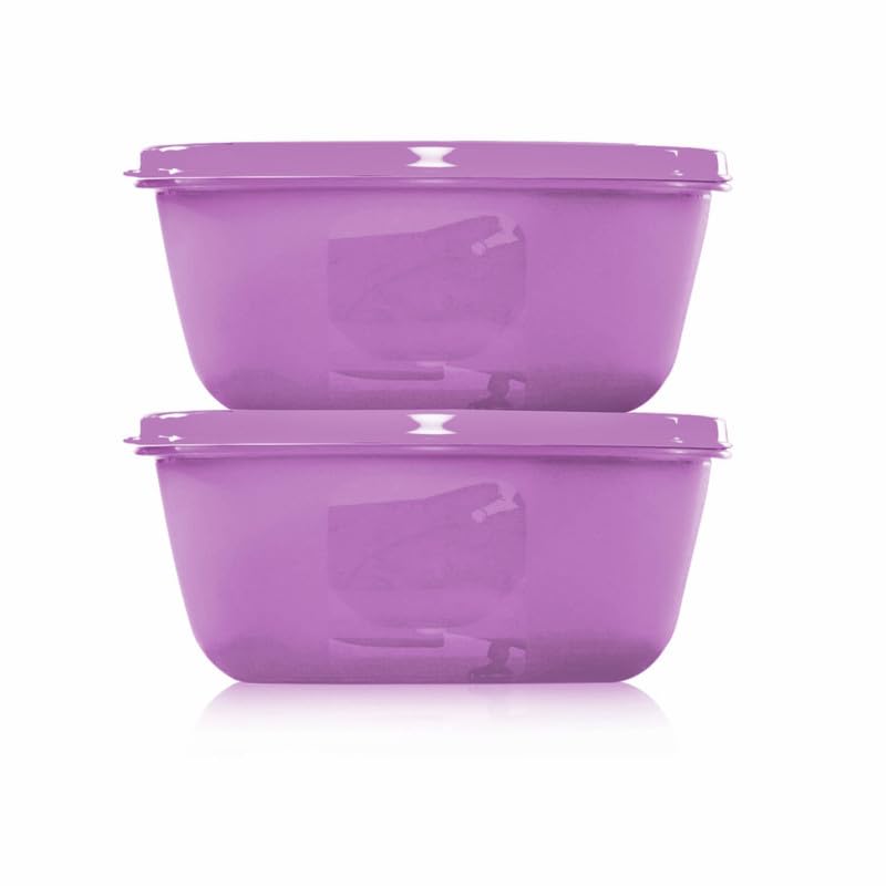 Tupperware Purple Color 2L Plastic Ss Bowl Safe & Leak Proof Containers Pack Of 2-image-22