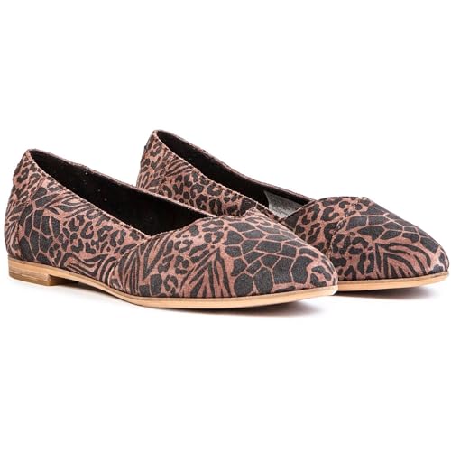 TOMS Womens Julie Leopard Print Slip On Flats Casual - Black2