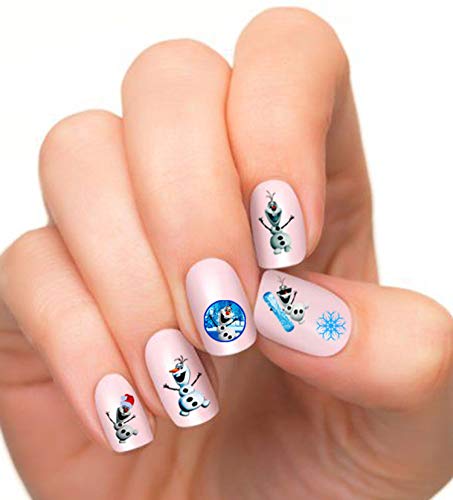 Christmas Olaf (Ver.1) Clear Vinyl Cut, Peel and Stick Nail Art Decals/Stickers. (One Stop Nails Version)