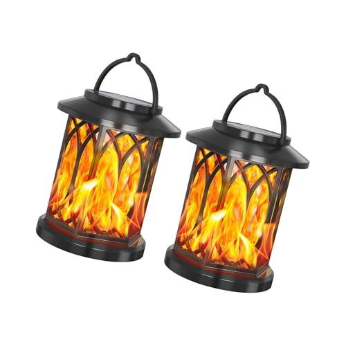 Lampe solaire suspendue flamme pour jardin et cour extérieure étanche