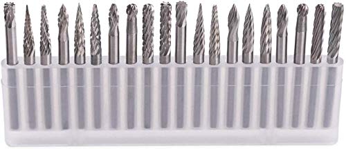 Wolframstahl Fräser, GOXAWEE 20 Stück Frässtifte Schleifbohrer mit 3 mm Schaft für Holz Gravieren, Schnitzen, Bohren, Skulptur passend für Dremel Multifunktionswerkzeug