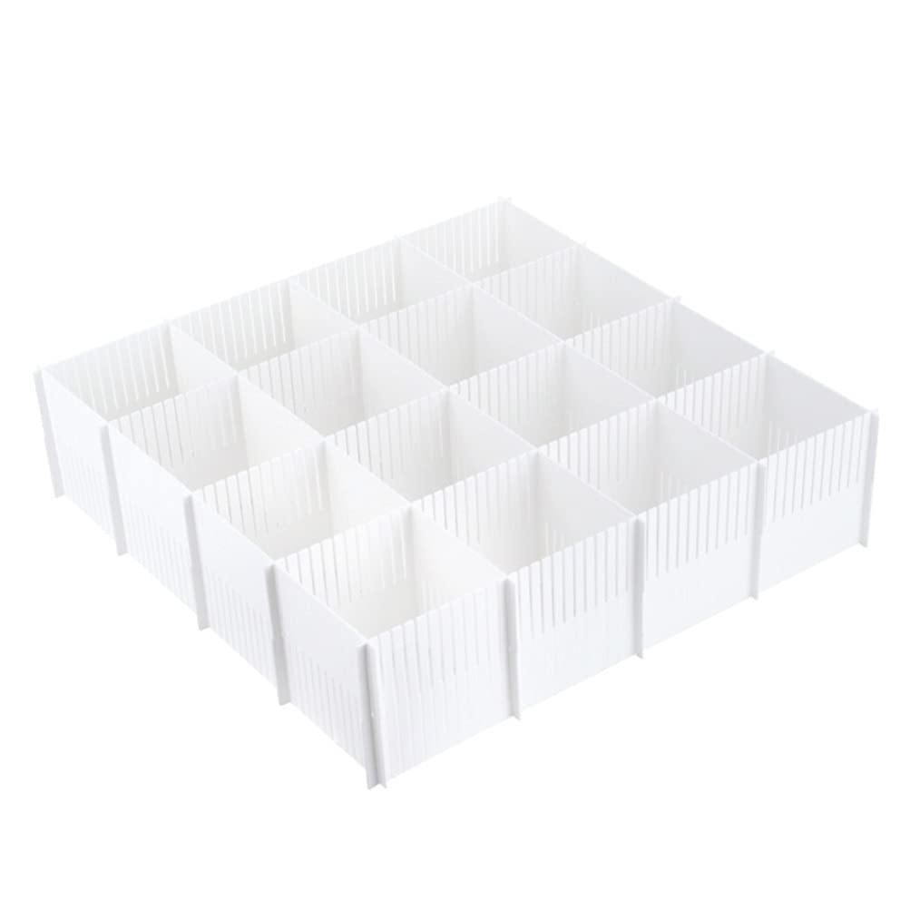 Divisorio per Cassetto Organizer 10 Pezzi in Plastica Bianca | 38x11cm, Configurazione Libera, Separa e Sistema gli Scomparti, per Casa e Asciugamani