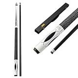 Taco de Billar Fibra de Carbono, Taco De Billar Clásico Hecho A Mano De Arce De 58 Pulgadas, 1/2 Pieza, Taco De Billar Americano De Nueve Bolas De 19-20 Oz, Agarre Muy A(Size:11.5mm,Color:blanco+case)