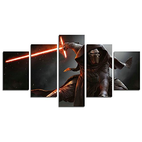 Leyrus 5 Piece Star Wars Kylo ren Movie Painting for Living Room Home Decor Canvas Art Wall Poster (No Frame) Unframed YSH042 50 inch x30 inch