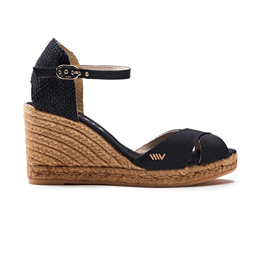 Image of VISCATA Aiguablava Canvas Wedges with Ankle Strap