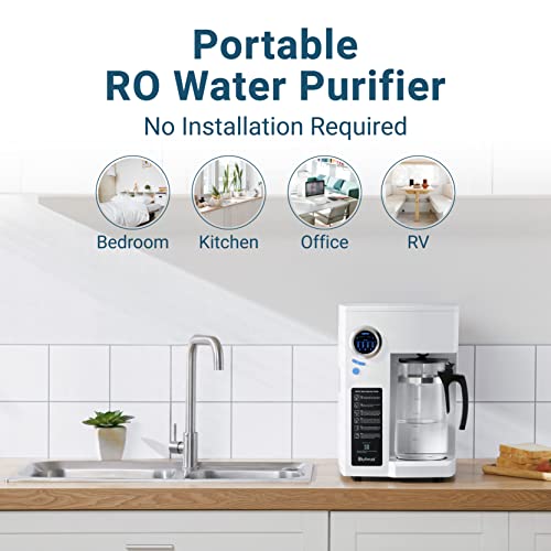 Bluevua RO100ROPOT Reverse Osmosis System Countertop Water Filter, with