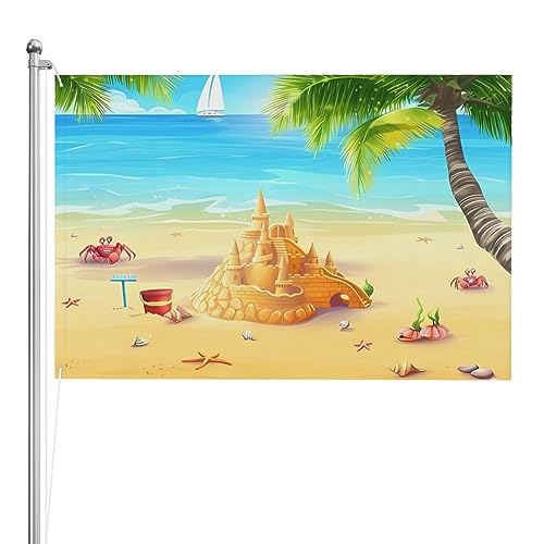 Drapeau de château de sable 1,2x1,8 m grand format double face pour jardin