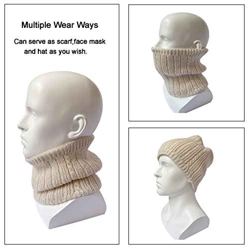 Winter Scarf Neck Warmer Gaiter - Men Women Cold Weather Knit Warm Fleece Ski Tube Circle Scarves Windproof Gift2