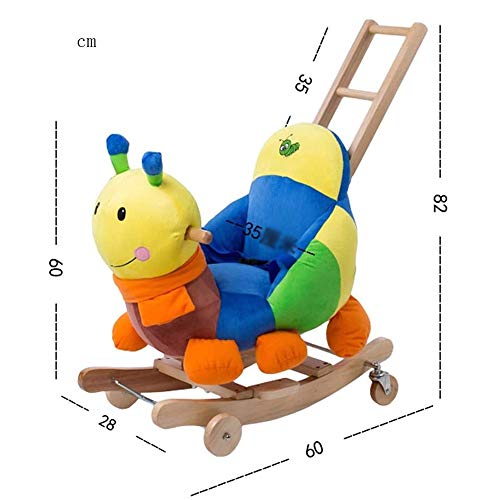 FUJGYLGL Bunte Insekten Plüsch Stofftier Rocker Multifunktions-2 in 1 Holzkleinkind Baby-Schaukelpferd Indoor Outdoor… – Bild 4