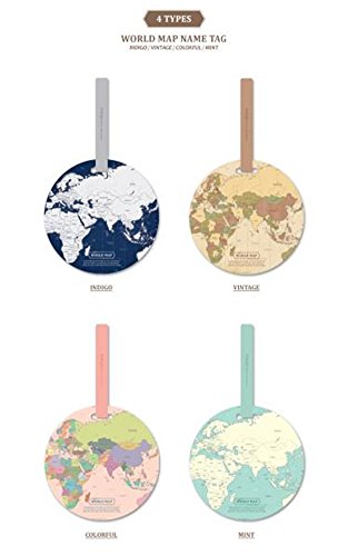 King&Pig 4pcs World Map Luggage Tags Suitcase Luggage Tags Travel Accessories Baggage Name Tags3