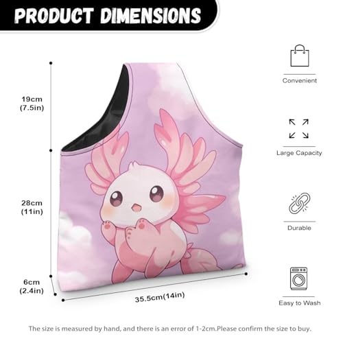 Image of Axolotl Yarn Bags for Crocheting Portable Knitting Bag Pink Yarn Storage Organzier Holding Knitting Needles,Large