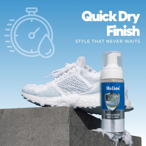 Image of Helios Shoe Cleaning Kit With Brush | Sports and Sneaker Shoe Cleaner | Easy Sneaker Cleaner Kit For White Shoes, Sneakers & Casual Footwear | Dirt & Stain Remover