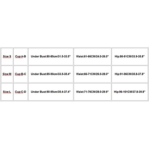 AxiBa Biquíni moderno sexy duas peças transpassado com apliques, Preto, M