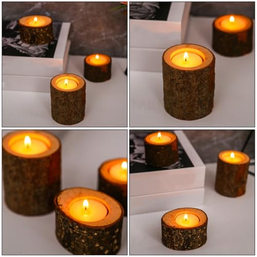 Porte-bougie réutilisable de branche en bois naturel pour centre de table - 6