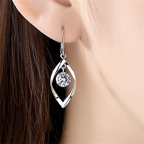 925 Silver Dangle Earrings for Women Hypoallergenic Cute Fashion Teardrop Drop Earrings Sparkly Nickel Free Crystal Hanging Dangly Dangling Earrings Jewelry for Women2