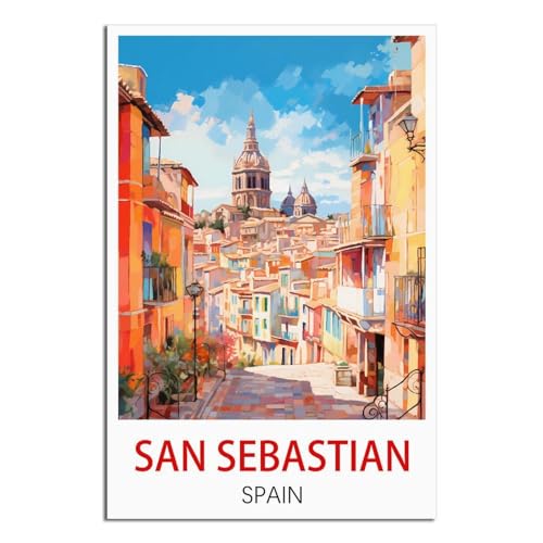 Poster de voyage vintage de Saint-Sébastien toile décoration 50x75