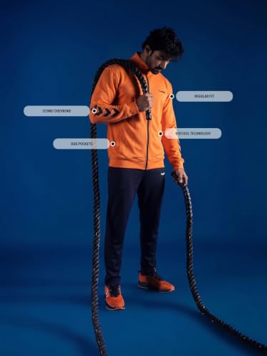 Image of hummel Promo Men's All weather Regular Fit Track Suit with Zipper and Pockets Comfortable Breathable Stretchable Soft Fabric For Everyday Use Ideal for Gym Training or Running Loungwear
