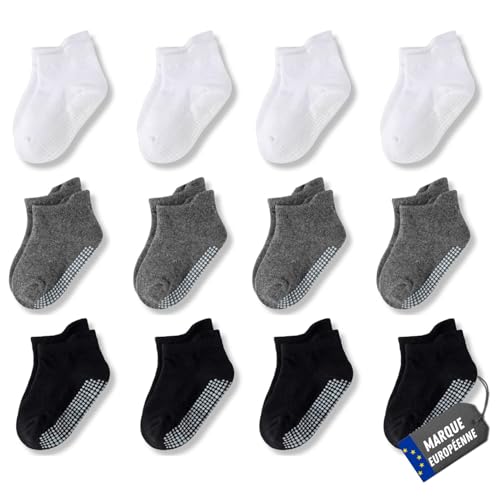 POPYS® Chaussette antiderapante bebe - chaussette antiderapante - chaussettes enfant - chaussettes antidérapantes enfant (FR/ES, Numérique, 22, 26, Taille normale, 12...