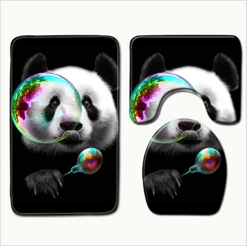 Badematten Set 3 teilig,Toilettenmatte Set,3er Badgarnitur Badezimmer Matte Set Dusch Bade Matte Vorleger Teppich 3D…