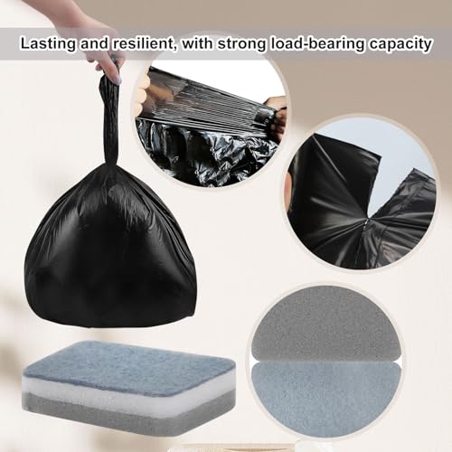 Image of Sponge Individually Wrapped, Kitchen Dishs Sponge Bulk Cleaning Sponges Scouring Pads, Small Trash Bags Bulk Black Bin Liners Garbage Bags for Camping, Travel, Hotel (40 Pack) (Black Gray)