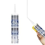 White Silicone Sealant Waterproof, All-Purpose 100% Silicone Caulk, Adhesive Caulking Sealant Tool for Indoor & Outdoor Windows, Aquarium, Bathtub Auto Leak Seal, 10.1 oz Cartridge, 1 Pack (1)