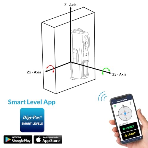 Digi-Pas DWL1900XY Bluetooth 2-Achsen-Präzisionsstufe 0,0002 /ft (0,02 mm/m)