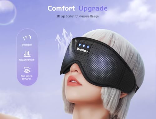LC-dolida Sleep Headphones Bluetooth Headband Sleeping Wireless Headband Headphones with Thin HD Stereo Speakers Perfect for Side Sleepers, Sport, Yoga, Travel - Thumbnail 3