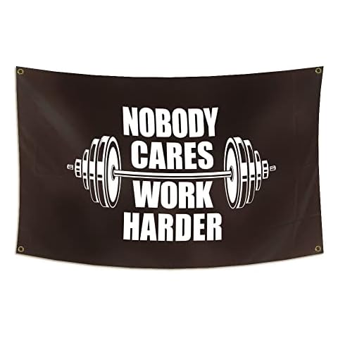 DESFLOPY Nobody Cares Work Harder Flag Banner 3x5Ft Banner For College Dorm Room Man Cave Frat Wall Outdoor Dec, Multi Cover