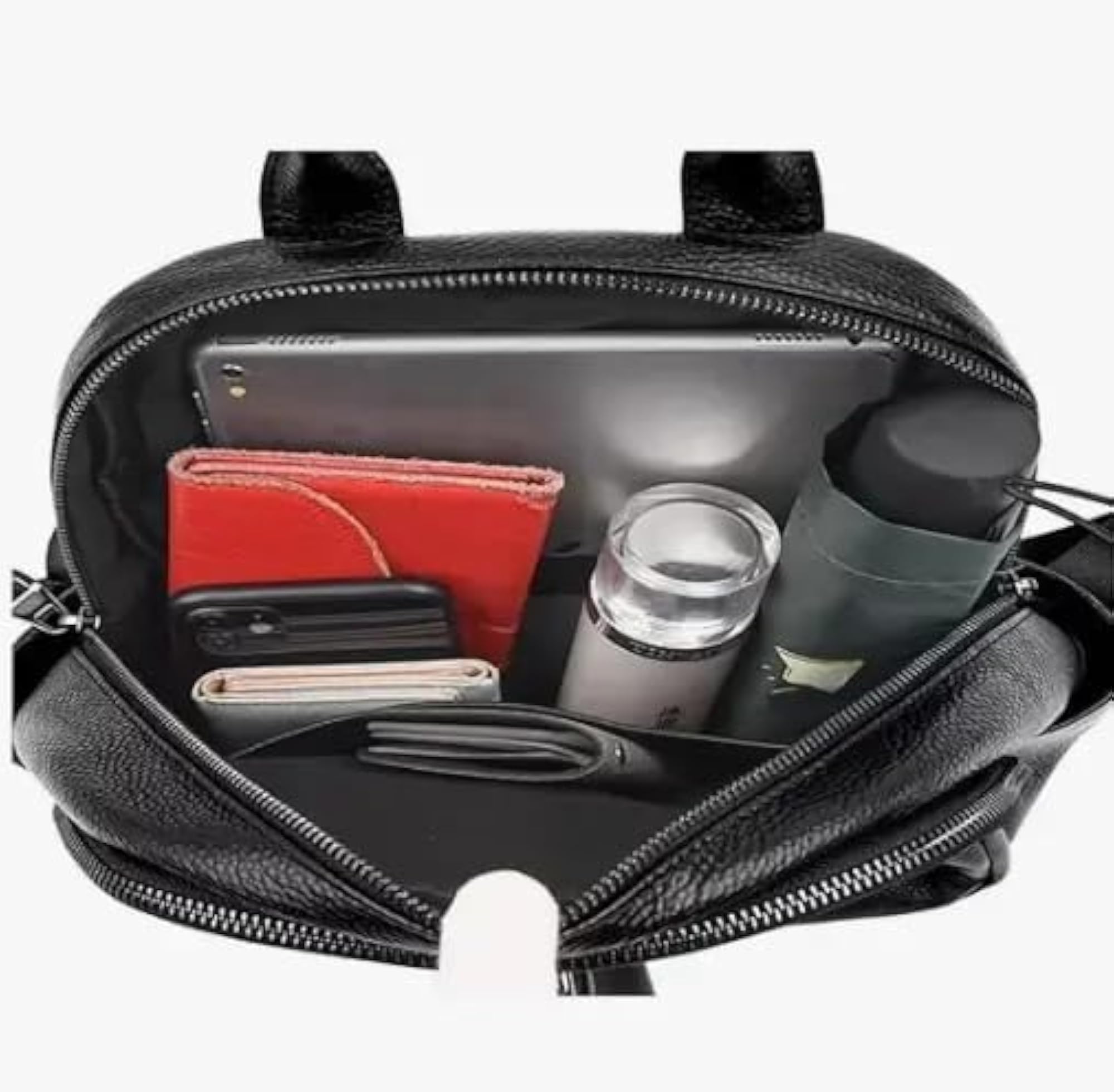 Zipmarket Leather Camera Backpack with Dual Compartment