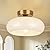 CLARSYNE Semi Flush Mount Ceiling Light Fixture, 11'' Vintage Mid-Century Gold with White Milk Glass Shade, Modern Farmhouse Lighting for Kitchen, Hallway, Bedroom, Foyer, Laundry Room, Schoolhouse