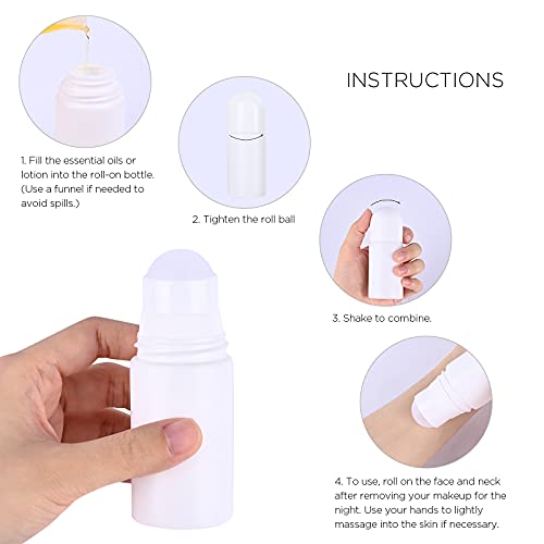 Yasuoa 1.7Oz Refillable Roll On Bottles Plastic Roller Bottle Leak-Proof Empty Diy Deodorant Containers For Women Girls Lady Balms Essential Oils Cosmetics Lotion 50Ml 6 Pieces #TOP4