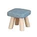 Mała podnóżka, Nowoczesna Modern Pościel Tkanina Puf Niski Taboret Tkanina Sofa Stołek Mały z wyjmowaną pokrywą pościelową, dla wysokich łóżek i sofa Sypialnia Pokój dzienny,Blue,square